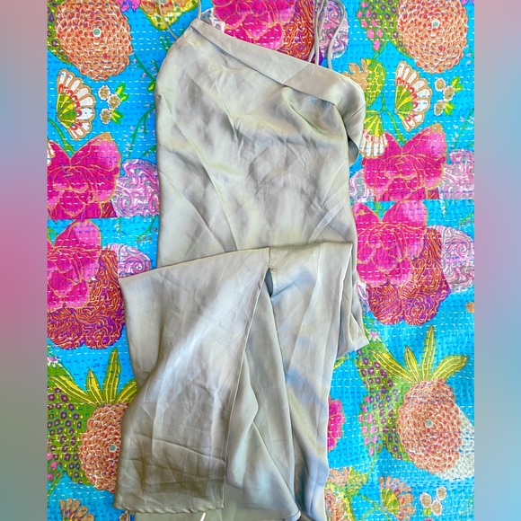 NWOT ASTR the Label Slip Dress Open
back Side Slit Sage Size Large - Picture 6 of 16